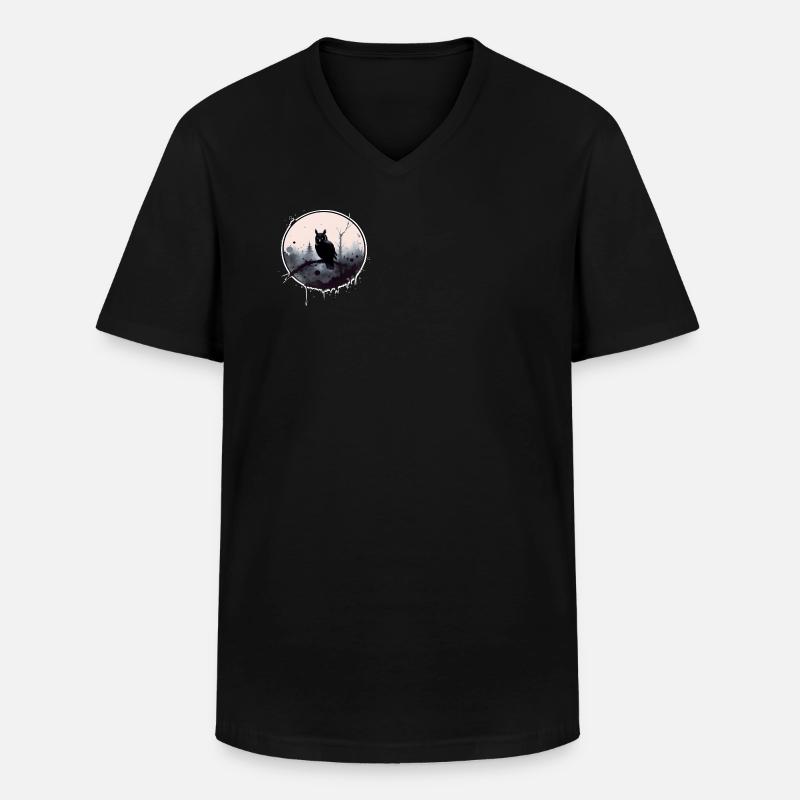 Nachteule - Männer-T-Shirt mit V-Ausschnitt - Schwarz