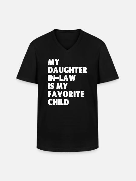 Min svärdotter är mitt favoritbarn - T-shirt med V-ringning herr - svart