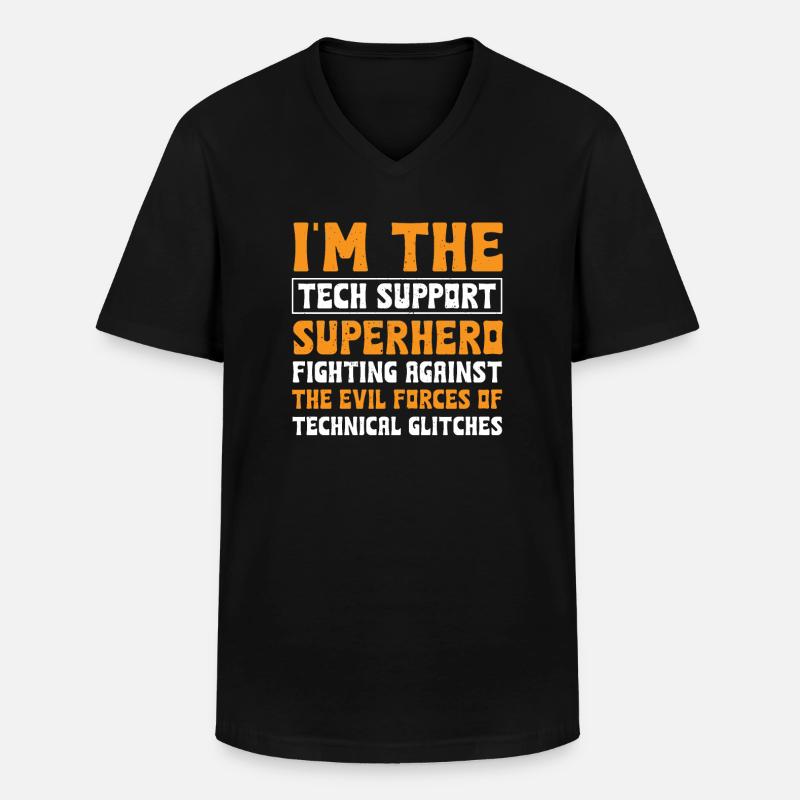 Technischer Support Superheld - Männer-T-Shirt mit V-Ausschnitt - Schwarz