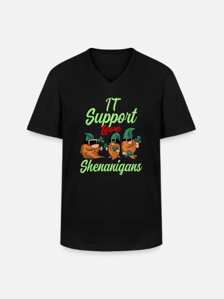 IT-support Skt. Patricks dag - Klassisk herre T-shirt med V-udskæring - sort