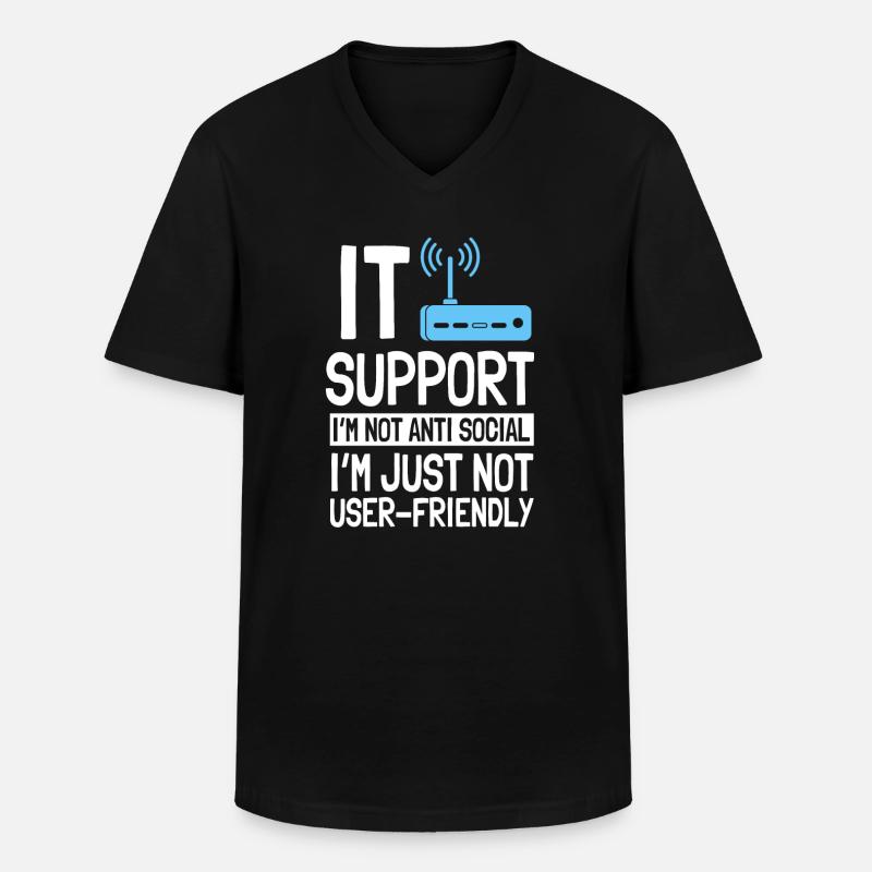 IT Support Computer Liebhaber - Männer-T-Shirt mit V-Ausschnitt - Schwarz