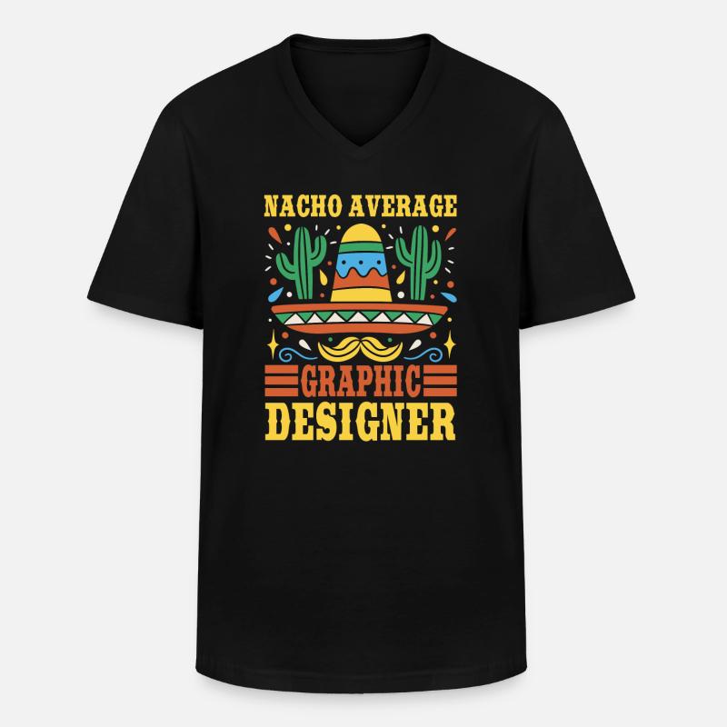 Nacho Durchschnittlicher Grafikdesigner - Männer-T-Shirt mit V-Ausschnitt - Schwarz
