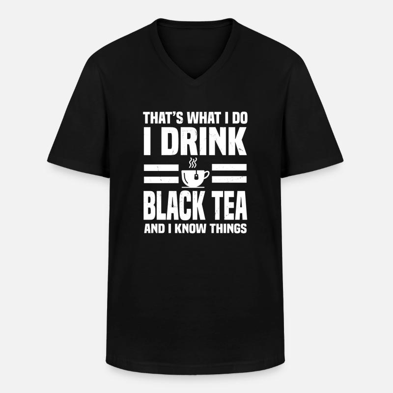 Schwarztee - Männer-T-Shirt mit V-Ausschnitt - Schwarz