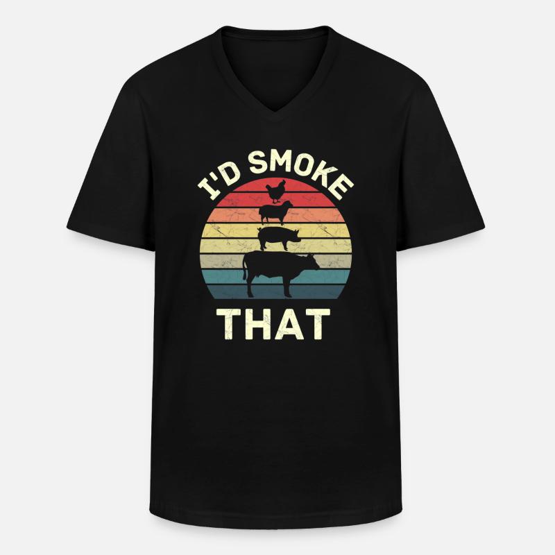 Das würde ich rauchen - Männer-T-Shirt mit V-Ausschnitt - Schwarz