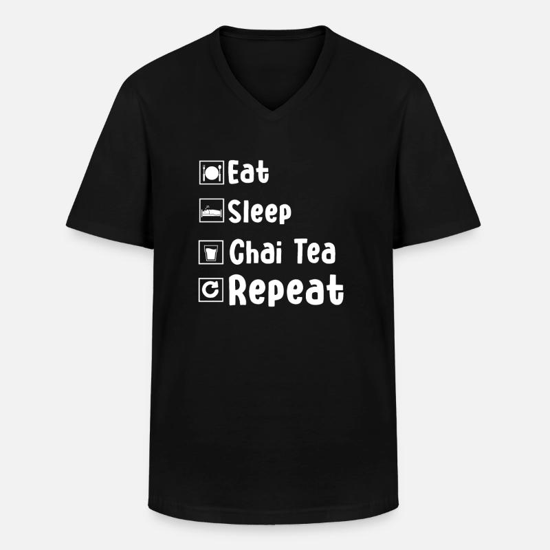 Chai Tee - Männer-T-Shirt mit V-Ausschnitt - Schwarz