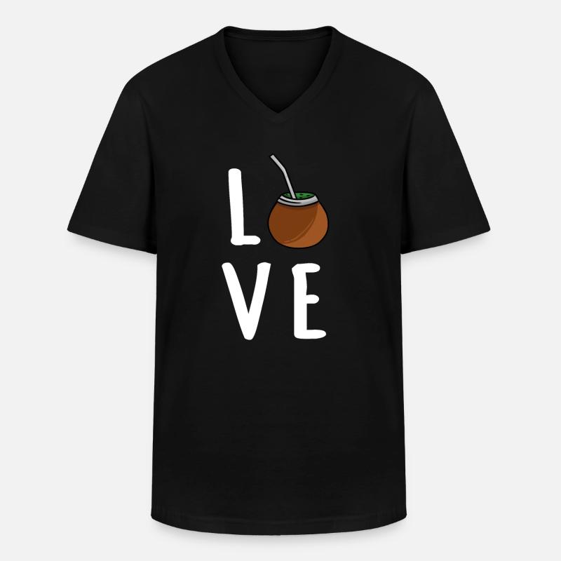 Yerba Mate Tee - Männer-T-Shirt mit V-Ausschnitt - Schwarz