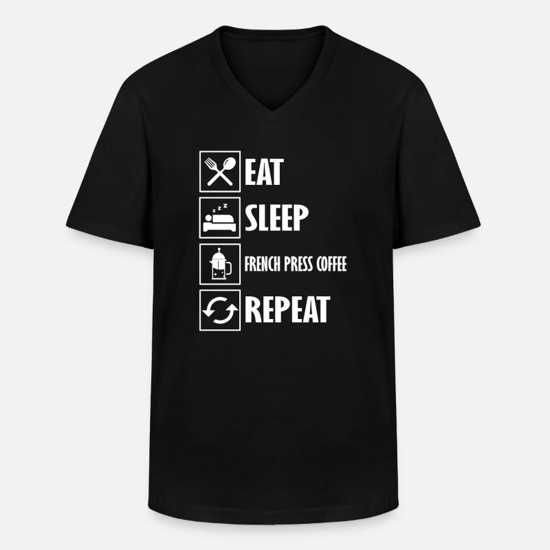 Französischer Presskaffee - Männer-T-Shirt mit V-Ausschnitt - Schwarz