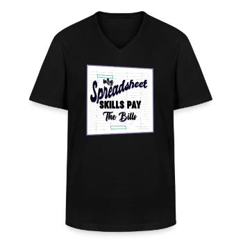 Spreadsheet Skills Pay Bills Accountant - Men's V-Neck T-Shirt - black - Front - AI Model Male 178 dark (178cm)
