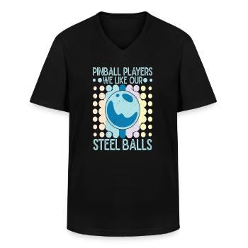 Les joueurs de flipper aiment notre cadeau de flipper Steel Balls - T-shirt col V Homme - noir - Devant - AI Model Male 178 dark (178cm)