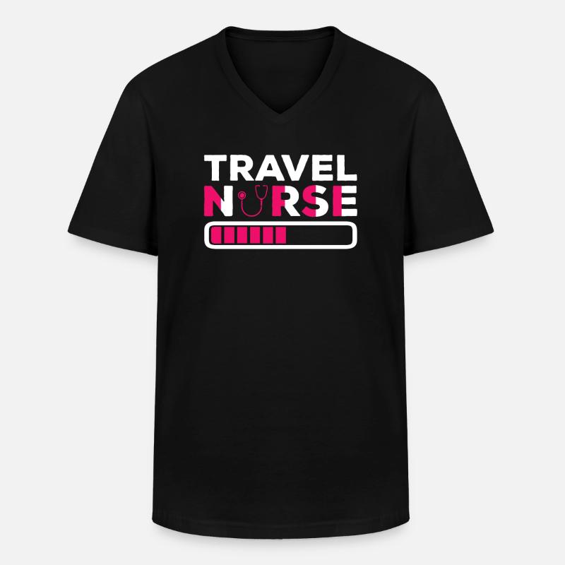 Zeitarbeit Pflege Krankenschwester - Männer-T-Shirt mit V-Ausschnitt - Schwarz