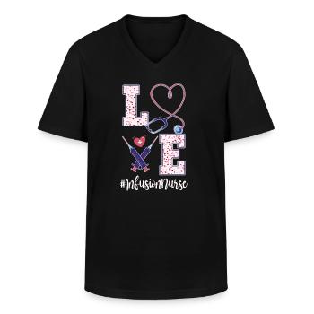 Niedliche Infusionskrankenschwester Valentinstag - Männer-T-Shirt mit V-Ausschnitt - Schwarz - Vorne - AI Model Male 178 dark (178cm)