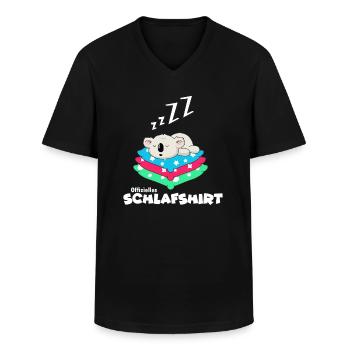 Koala Australia Sleep Shirt Sleepyhead Dreaming - Men's V-Neck T-Shirt - black - Front - AI Model Male 178 dark (178cm)