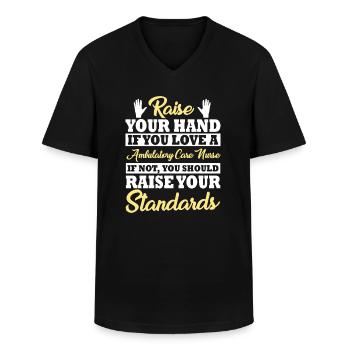 Lustiger Spruch Ambulante Krankenschwester - Männer-T-Shirt mit V-Ausschnitt - Schwarz - Vorne - AI Model Male 178 dark (178cm)