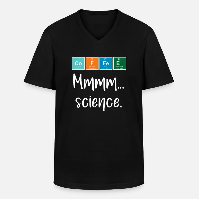 COFFEE - Mmmm... science - Men's V-Neck T-Shirt - black