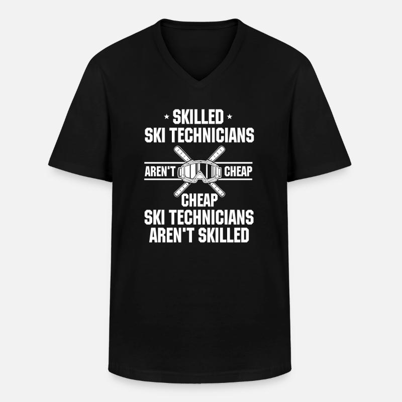 Funny Ski Technician Gift - Men's V-Neck T-Shirt - black