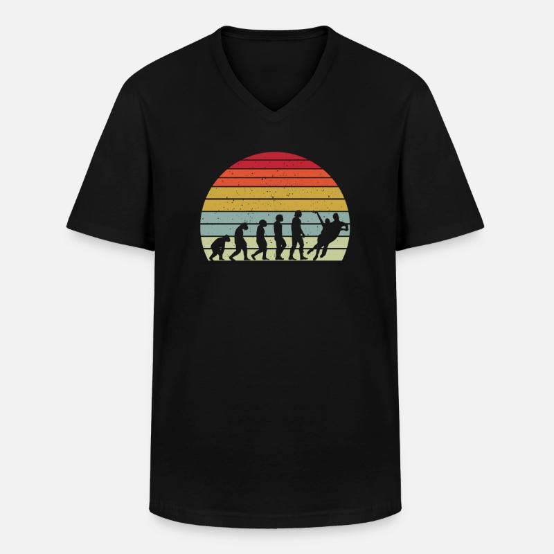 Retro Eistanzen Evolution Design - Men's V-Neck T-Shirt - black
