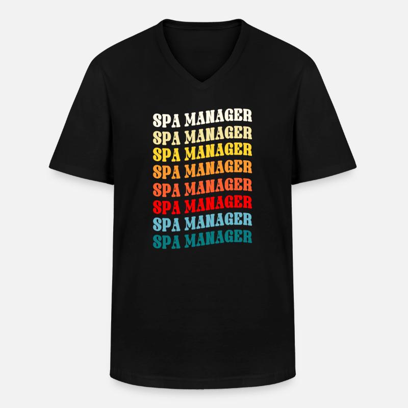 Spa Manager - Männer-T-Shirt mit V-Ausschnitt - Schwarz