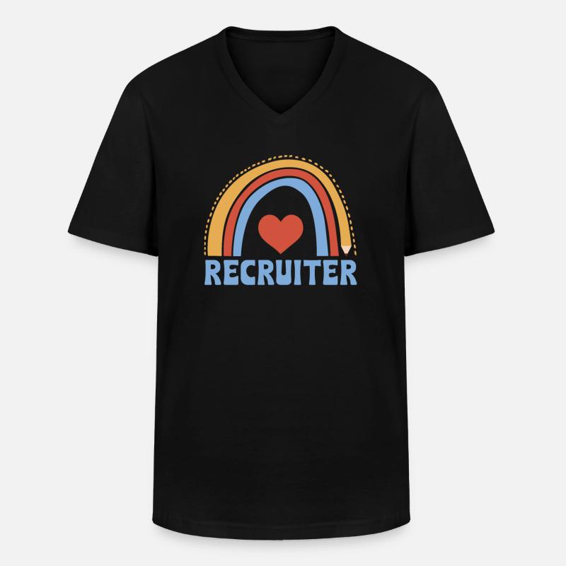 Recruiter Boho Regenbogen Kostüm - Männer-T-Shirt mit V-Ausschnitt - Schwarz