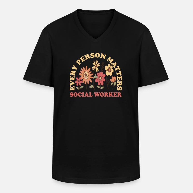 Liebenswerter Schulsozialarbeiter Geschenkidee - Männer-T-Shirt mit V-Ausschnitt - Schwarz