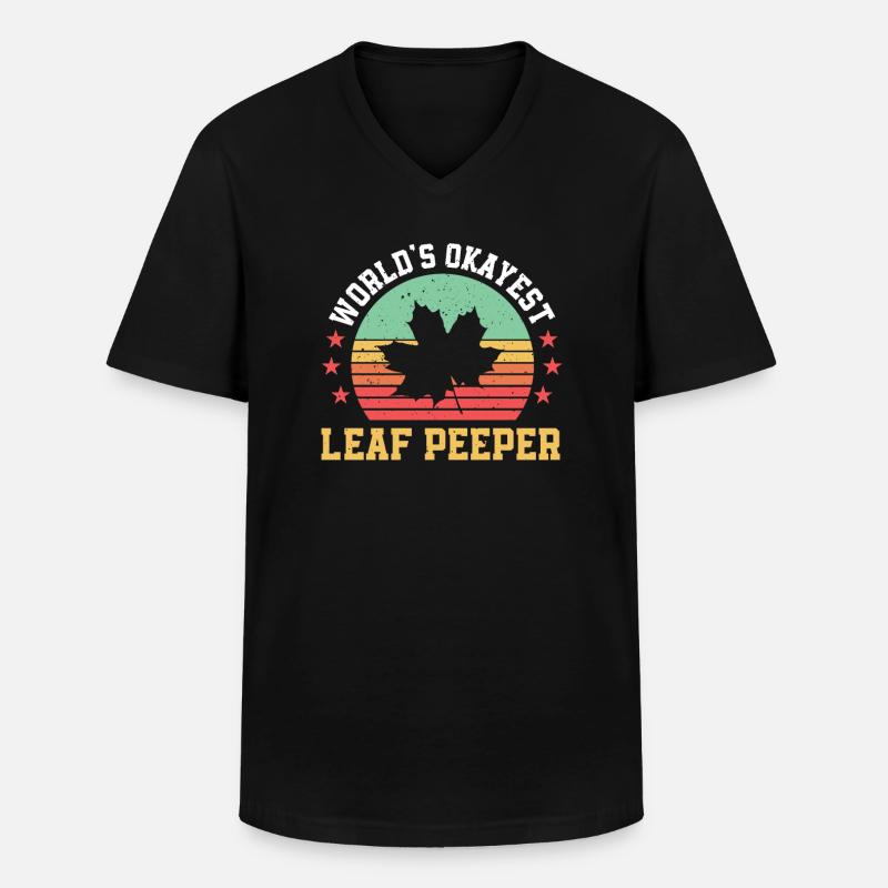 Drôle de cadeau Leafpeer - T-shirt col V Homme - noir