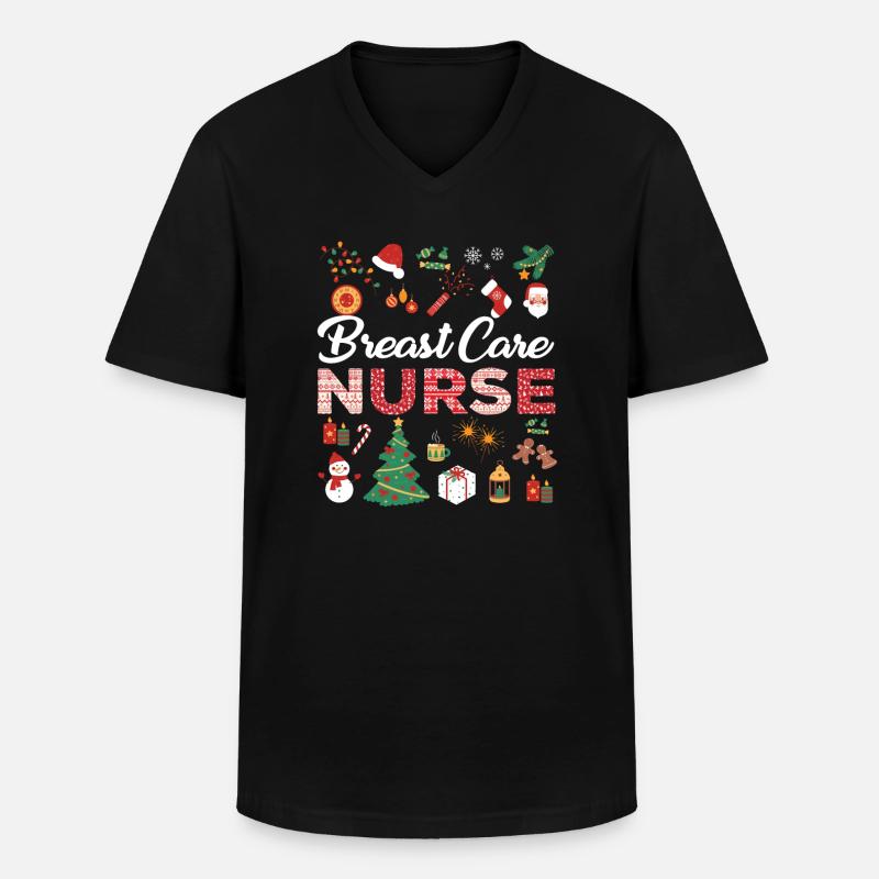 Brustpflege Krankenschwester Weihnachtsgeschenk - Männer-T-Shirt mit V-Ausschnitt - Schwarz