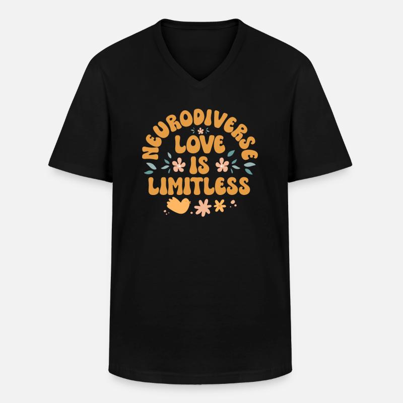 Neurodiverse Ehe inklusive Liebespaar - Männer-T-Shirt mit V-Ausschnitt - Schwarz