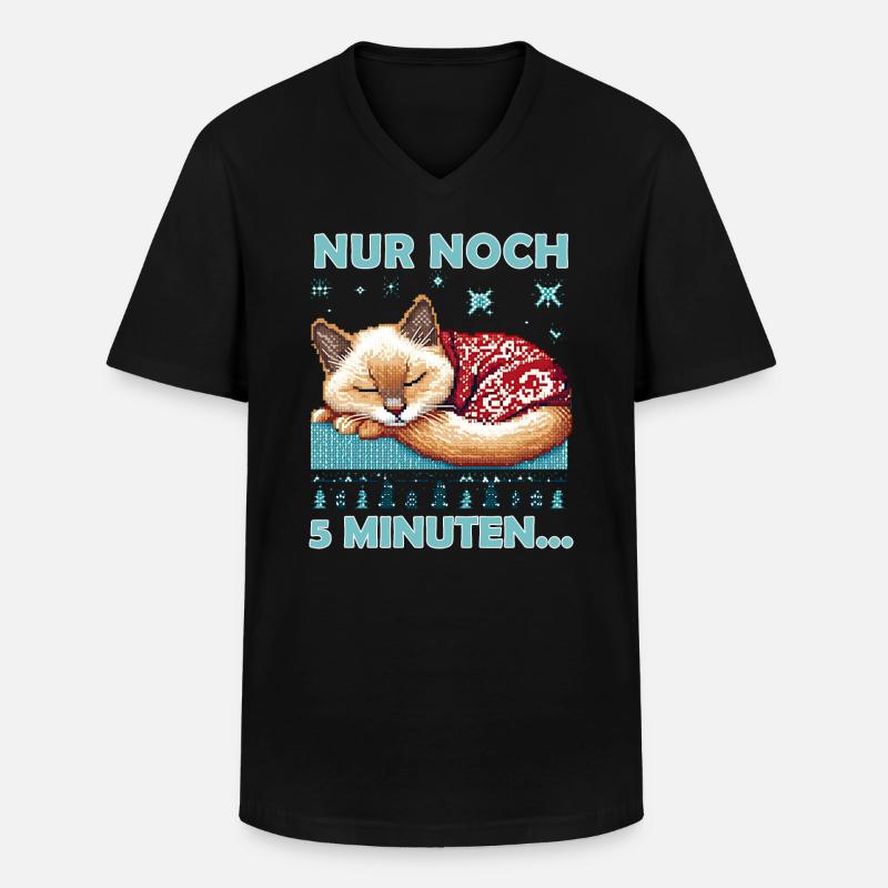 Ugly Christmas Katze Spruch - Männer-T-Shirt mit V-Ausschnitt - Schwarz