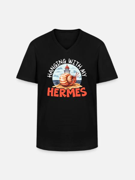 Cute hermit crab crab crustaceans - Men's V-Neck T-Shirt - black