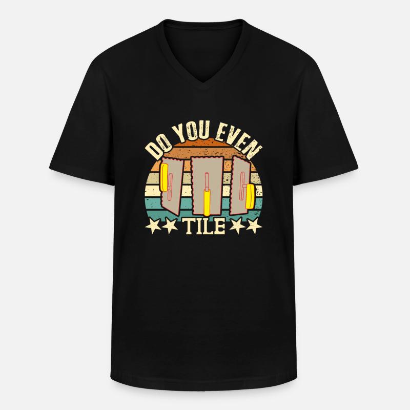 Beruf Bester Fliesenleger Geschenk-Idee - Männer-T-Shirt mit V-Ausschnitt - Schwarz