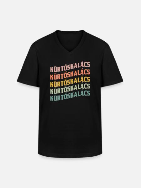 Kürtőskalács font design - Men's V-Neck T-Shirt - black