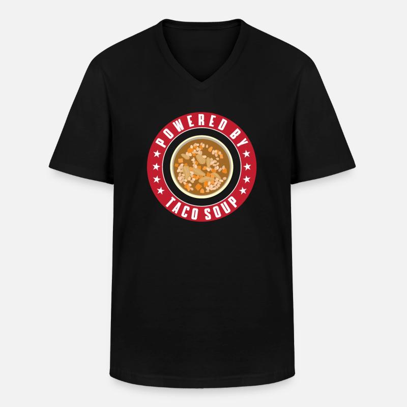 Powered By Taco Soup - Männer-T-Shirt mit V-Ausschnitt - Schwarz