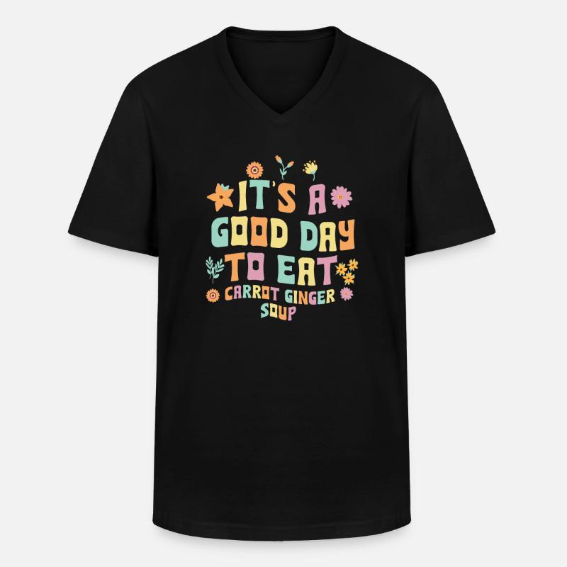 Karotten-Ingwer-Suppe Geschenkidee - Männer-T-Shirt mit V-Ausschnitt - Schwarz