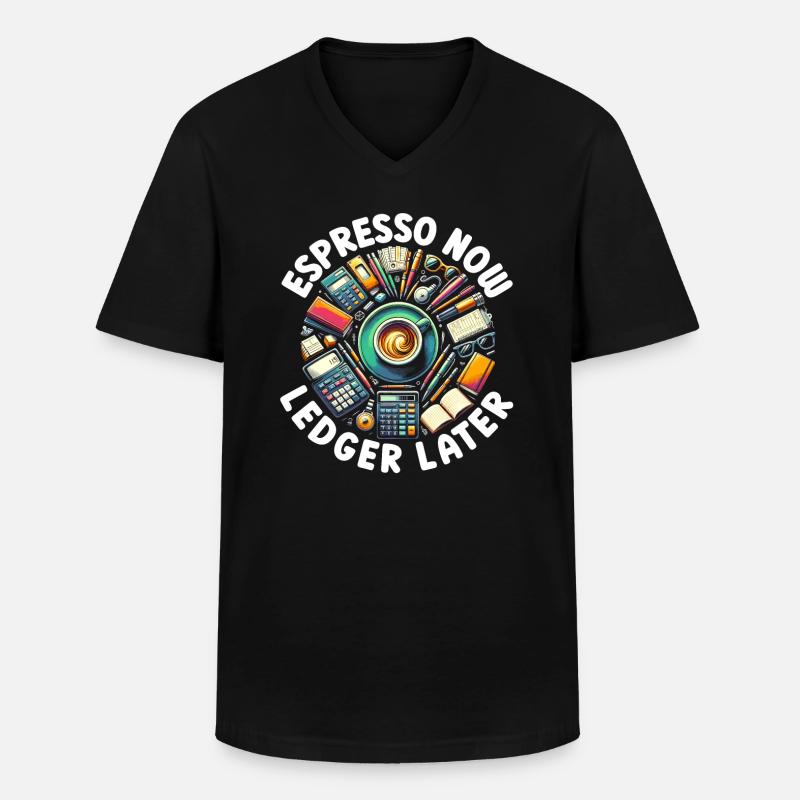 Accountant Controller Accounting Coffee - Men's V-Neck T-Shirt - black