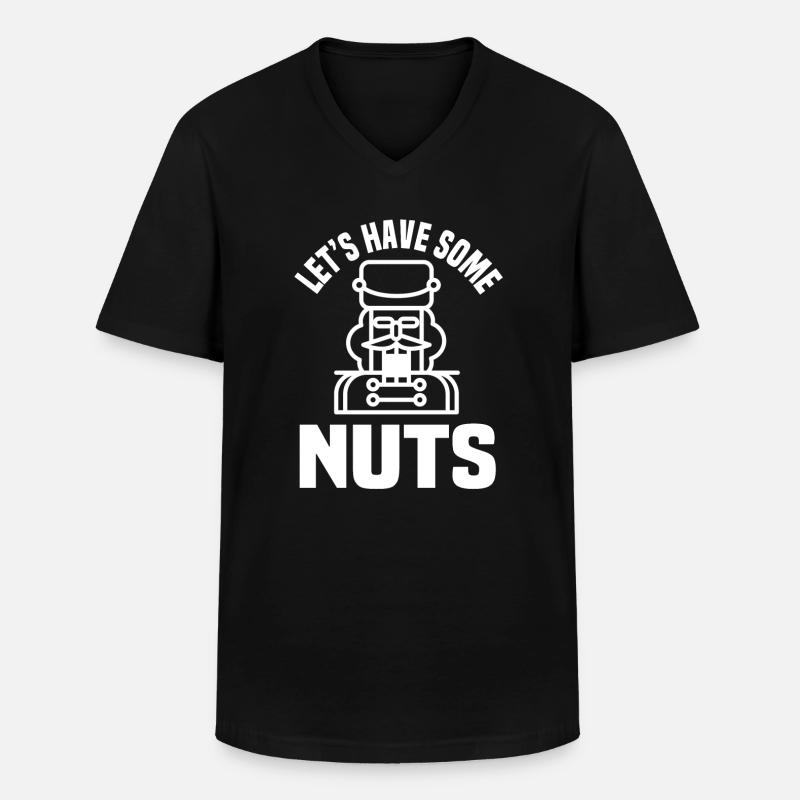 Let's have some nuts - Men's V-Neck T-Shirt - black