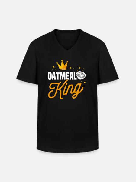 Oatmeal King - Men's V-Neck T-Shirt - black