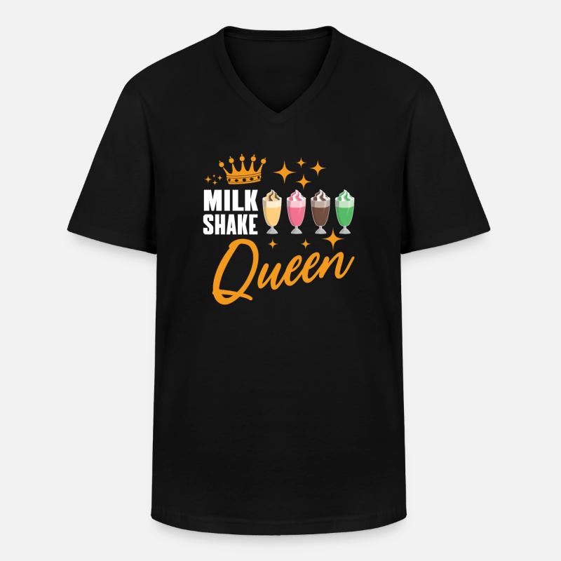 Milkshake Königin - Männer-T-Shirt mit V-Ausschnitt - Schwarz