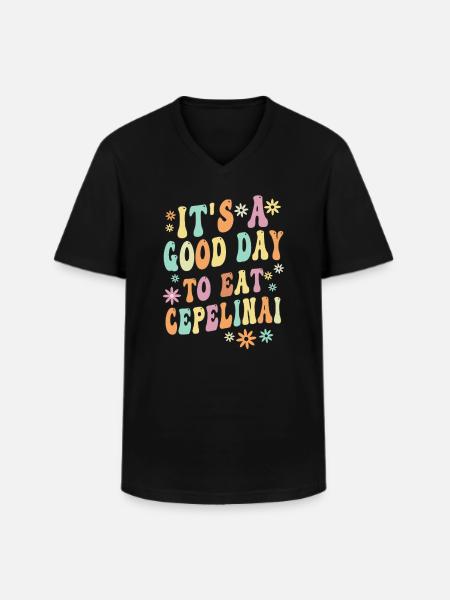 Cepelinai Proverb - Men's V-Neck T-Shirt - black