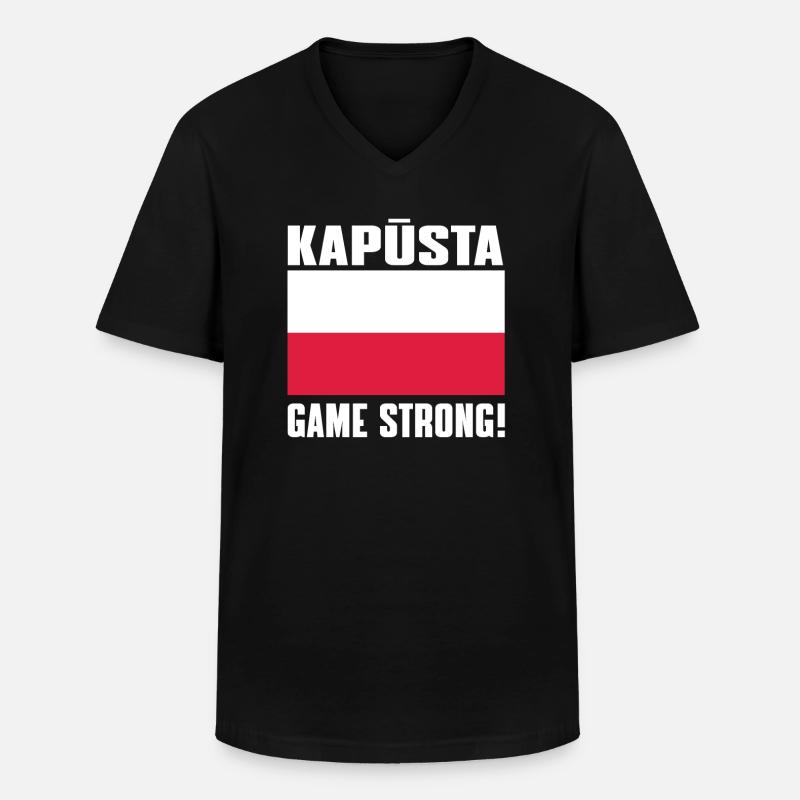 Kapusta Game Strong - Männer-T-Shirt mit V-Ausschnitt - Schwarz