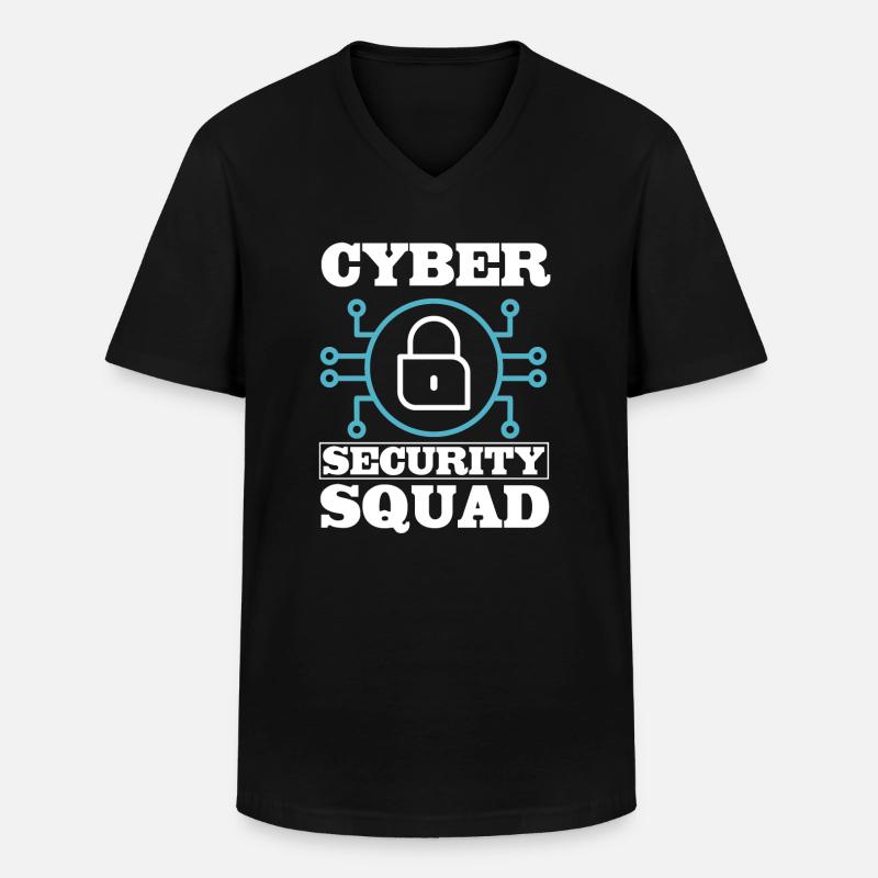 CybersiCyber Security Squad - Männer-T-Shirt mit V-Ausschnitt - Schwarz