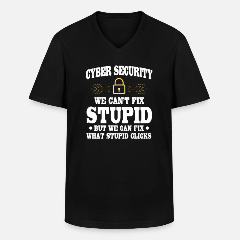 CybersiLustiger Cyber Security Spruch - Männer-T-Shirt mit V-Ausschnitt - Schwarz