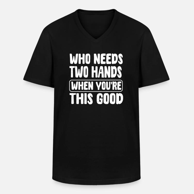 GSpruch „handamputierter“ - Männer-T-Shirt mit V-Ausschnitt - Schwarz
