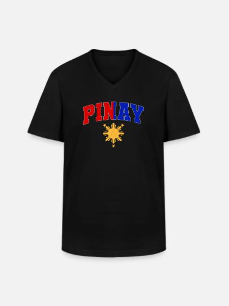 Philippines – Pinay - T-shirt col V Homme - noir
