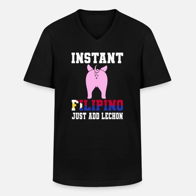 Lustiger Philippinisches Lechon Geschenk - Männer-T-Shirt mit V-Ausschnitt - Schwarz