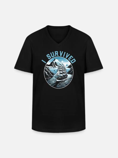 Strait Antarctica Expedition - Men's V-Neck T-Shirt - black