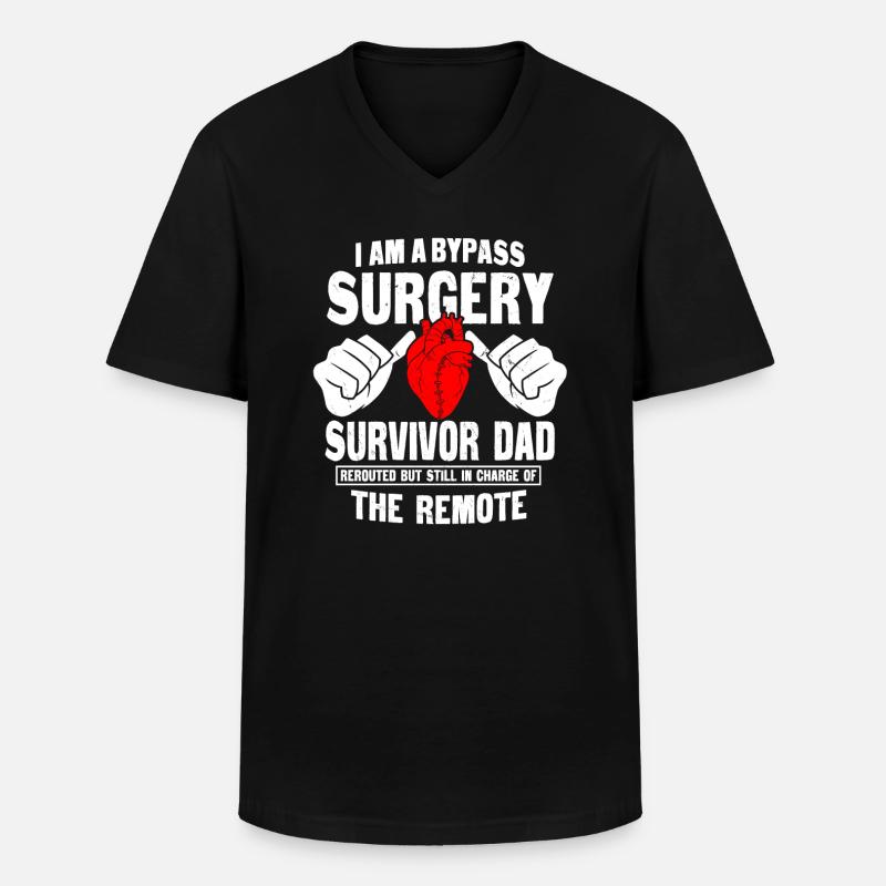 Bypass-Operation Überlebender Papa - Männer-T-Shirt mit V-Ausschnitt - Schwarz