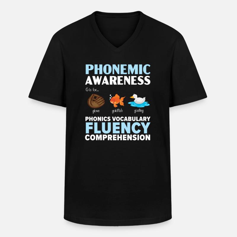 Phonics-bewusstsein, Leseverständnis, Phonics - Männer-T-Shirt mit V-Ausschnitt - Schwarz