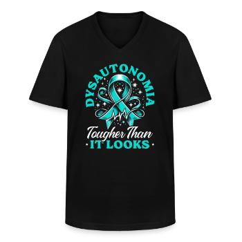 Dysautonomia Awareness Chronic Illness - Men's V-Neck T-Shirt - black - Front - AI Model Male 178 dark (178cm)