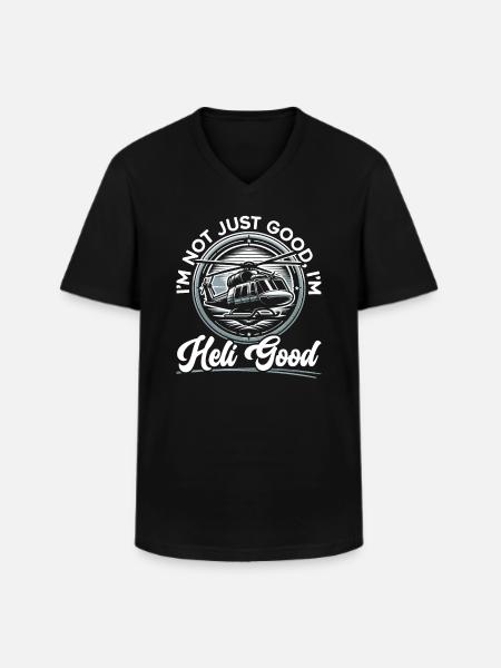 Helicopter pilot flies - Men's V-Neck T-Shirt - black