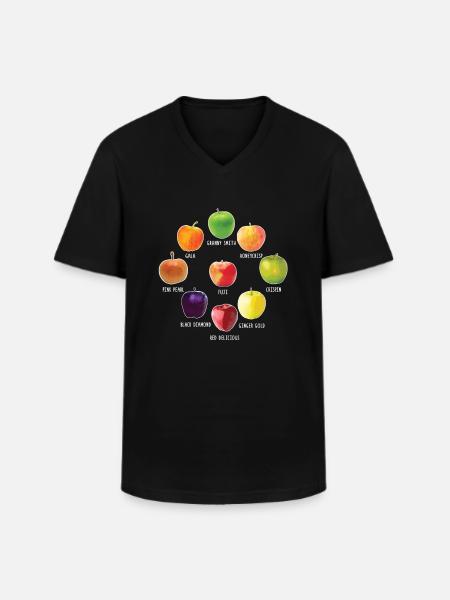 Apple Varieties Different Apples Realistic Apple - Men's V-Neck T-Shirt - black