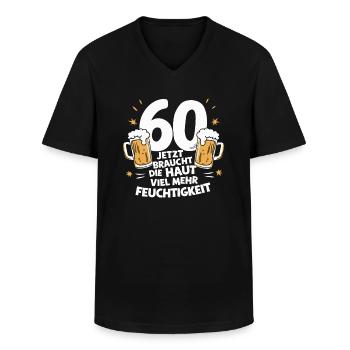 60. Geburtstag Männer Geschenk Bier Humor - Männer-T-Shirt mit V-Ausschnitt - Schwarz - Vorne - AI Model Male 178 dark (178cm)